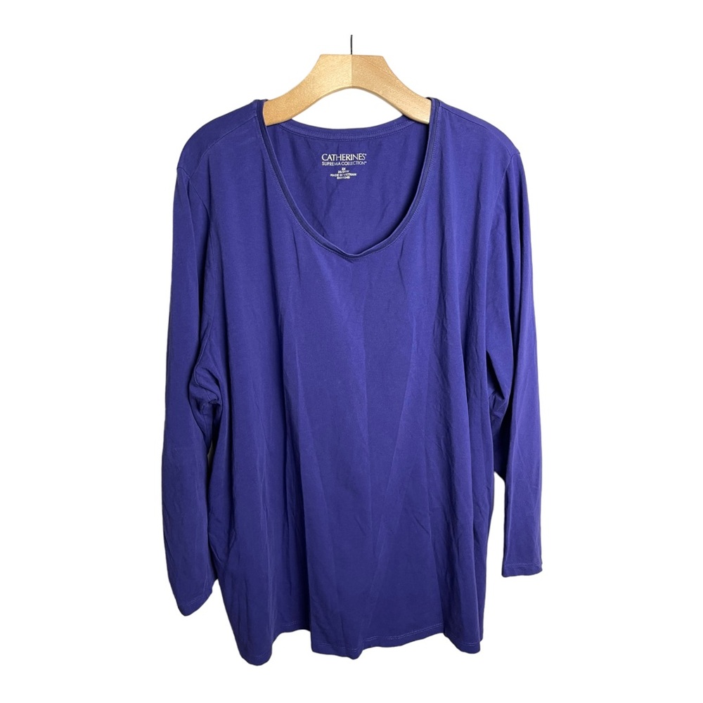 Catherine’s Supreme Collection Purple V Neck Blouse Size 3XL
